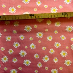 Coton Marguerites fond rose