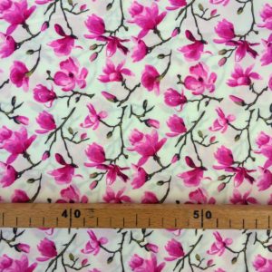 Coton Sakura Rose fond blanc