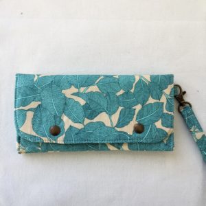 Portefeuille Feuillage turquoise