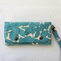 Portefeuille Feuillage turquoise