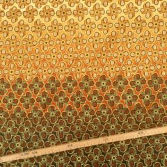 Tissu Wax pailleté dégradé beige marron doré imprimé Fleurs