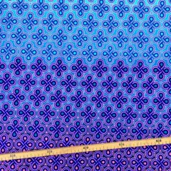 Tissu Wax pailleté dégradé bleu rose poudré imprimé Noeuds