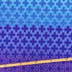Tissu Wax pailleté dégradé bleu rose poudré imprimé Noeuds
