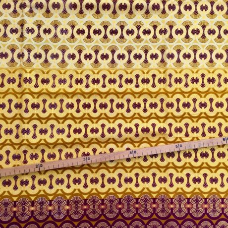 Tissu Wax pailleté dégradé marron beige imprimé Planète