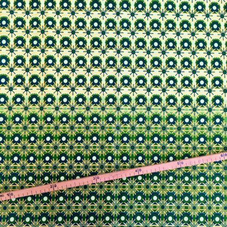 Tissu Wax pailleté dégradé vert imprimé Etoiles