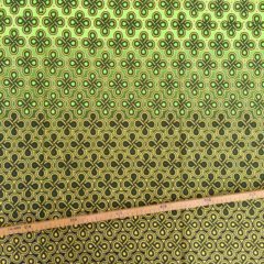 Tissu Wax pailleté dégradé vert imprimé Noeuds