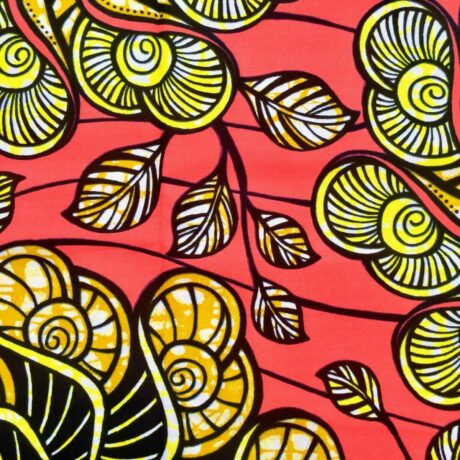 tissu-wax-corail-jaune-imprime-eclosion-detail