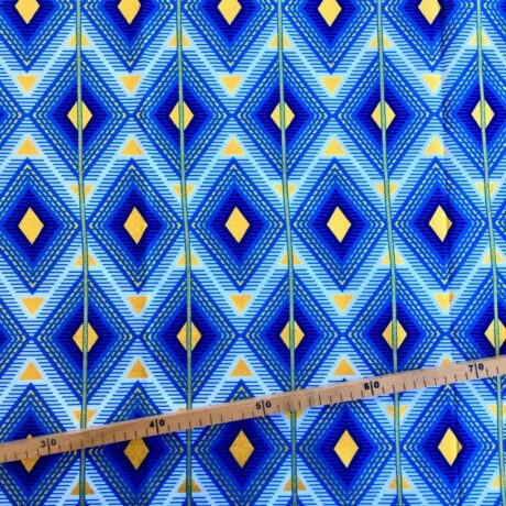 Tissu Wax pailleté bleu turquoise imprimé Ethnique Chic