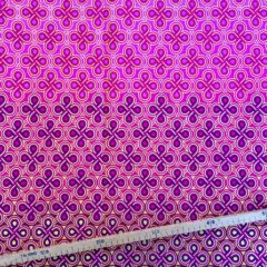 Tissu Wax pailleté dégradé rose imprimé Noeuds
