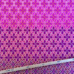 Tissu Wax pailleté dégradé rose imprimé Noeuds