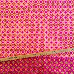 Tissu Wax pailleté fuchsia orangé imprimé Celte