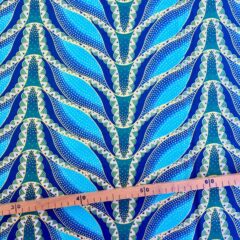 Tissu Wax pailleté turquoise imprimé Sirène