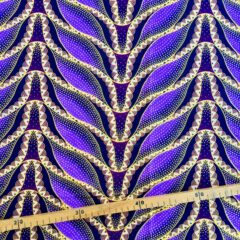Tissu Wax pailleté violet imprimé Sirène