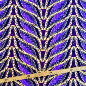 Tissu Wax pailleté violet imprimé Sirène
