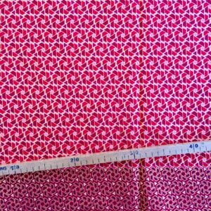 Tissu Wax pailleté rouge imprimé Mini triangles