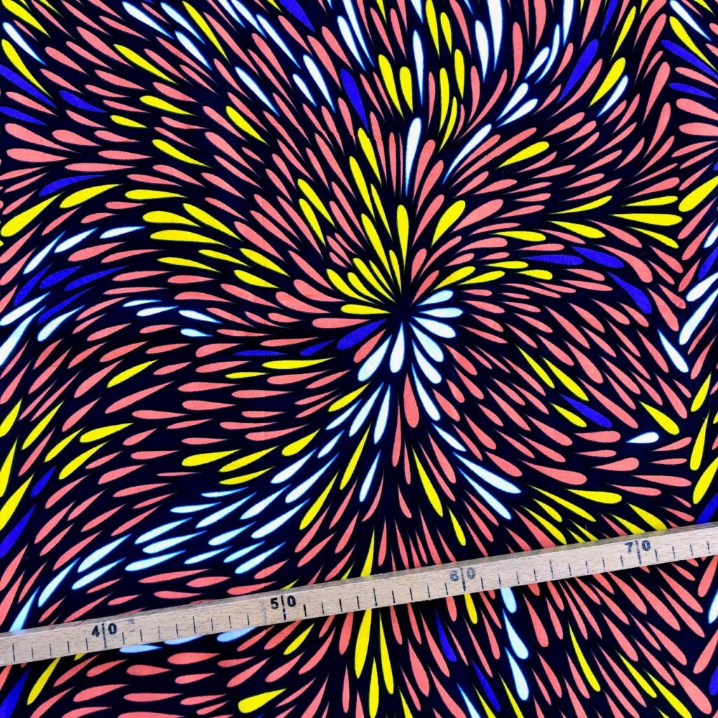 Tissu Wax multicolore imprimé Implosion