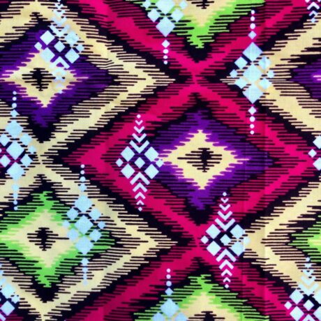 Tissu Wax multicolore imprimé Losange détail