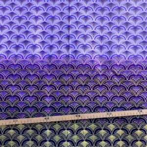 Tissu Wax pailleté dégradé violet imprimé Ecailles