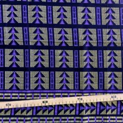 Tissu Wax pailleté violet imprimé Sapin