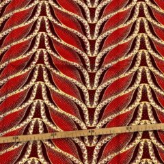 Tissu Wax pailleté rouge imprimé Sirène
