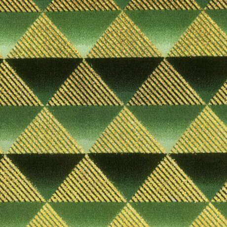Tissu Wax pailleté vert imprimé Triangles détail