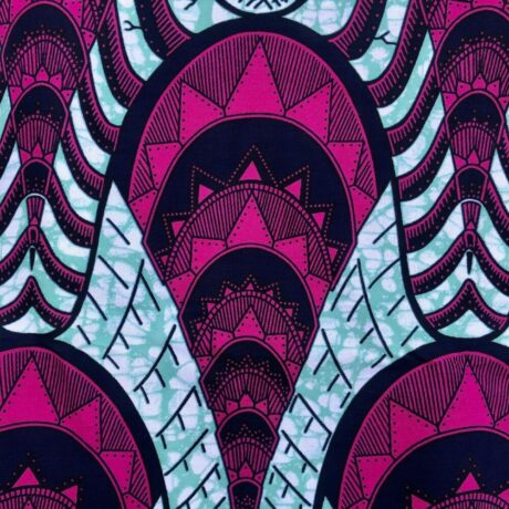 Tissu Wax fuchsia pastel imprimé Moule détail