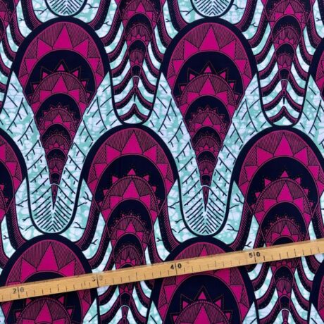 Tissu Wax fuchsia pastel imprimé Moule