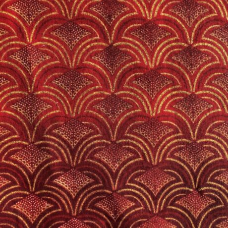 Tissu Wax pailleté dégradé rouge imprimé Ecailles détail