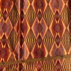 Tissu Wax pailleté orange imprimé Losanges