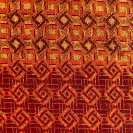 Tissu Wax pailleté orange imprimé Mini-carrés détail
