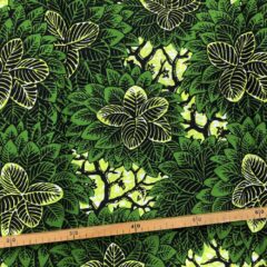 Tissu Wax vert imprimé Jungle