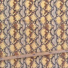 Tissu Wax pailleté beige imprimé Python