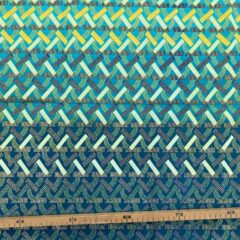 Tissu Wax pailleté bleu canard imprimé Barrettes