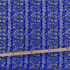 Tissu Wax pailleté bleu imprimé Crotale