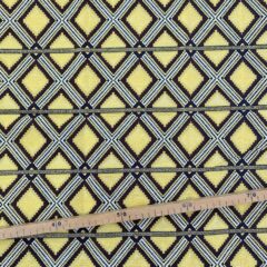 Tissu Wax pailleté kaki imprimé Grille