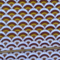 Tissu Wax pailleté marron imprimé Art Deco mini