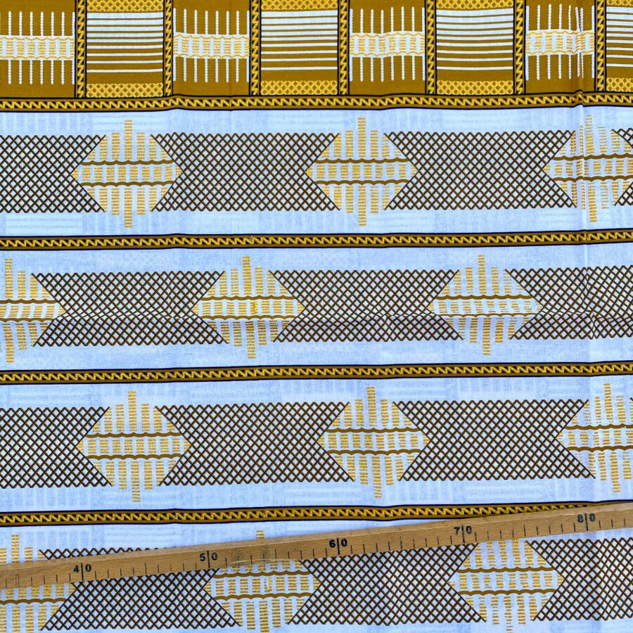 Tissu Wax pailleté marron imprimé Bi-face 2