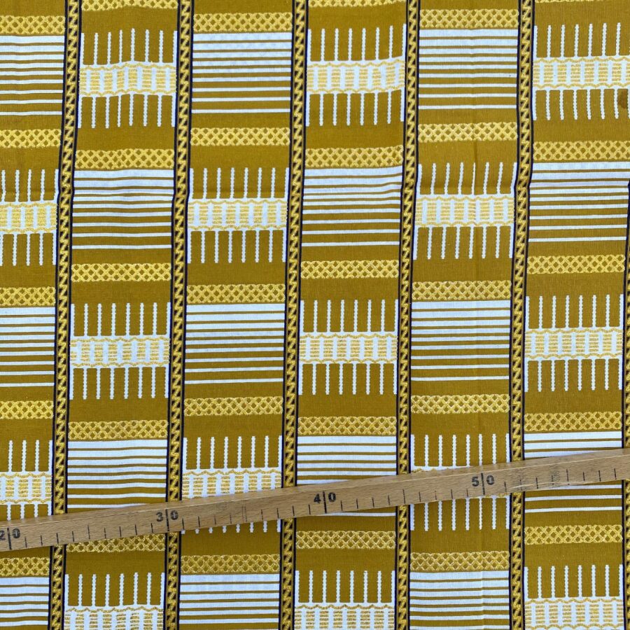 Tissu Wax pailleté marron imprimé Bi-face