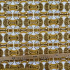 Tissu Wax pailleté marron imprimé Tambour