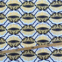 Tissu Wax pailleté noir et blanc imprimé Coquilles