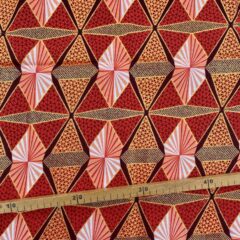 Tissu Wax pailleté orange imprimé Diamants