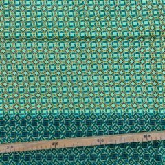 Tissu Wax pailleté vert imprimé Mini-carrés
