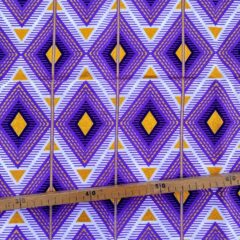 Tissu Wax pailleté violet imprimé Ethnique Chic