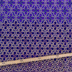 Tissu Wax pailleté violet imprimé Noeuds