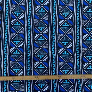 Tissu Wax bleu turquoise imprimé Géo