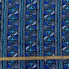 Tissu Wax bleu turquoise imprimé Géo