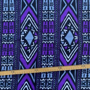 Tissu Wax violet gris imprimé Géo