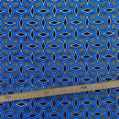 Tissu Wax pailleté bleu imprimé Précieux
