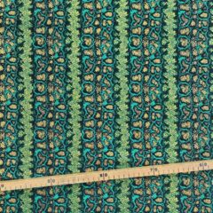Tissu Wax pailleté vert imprimé Crotale