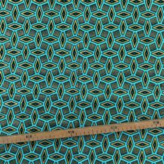 Tissu Wax pailleté vert turquoise imprimé Précieux